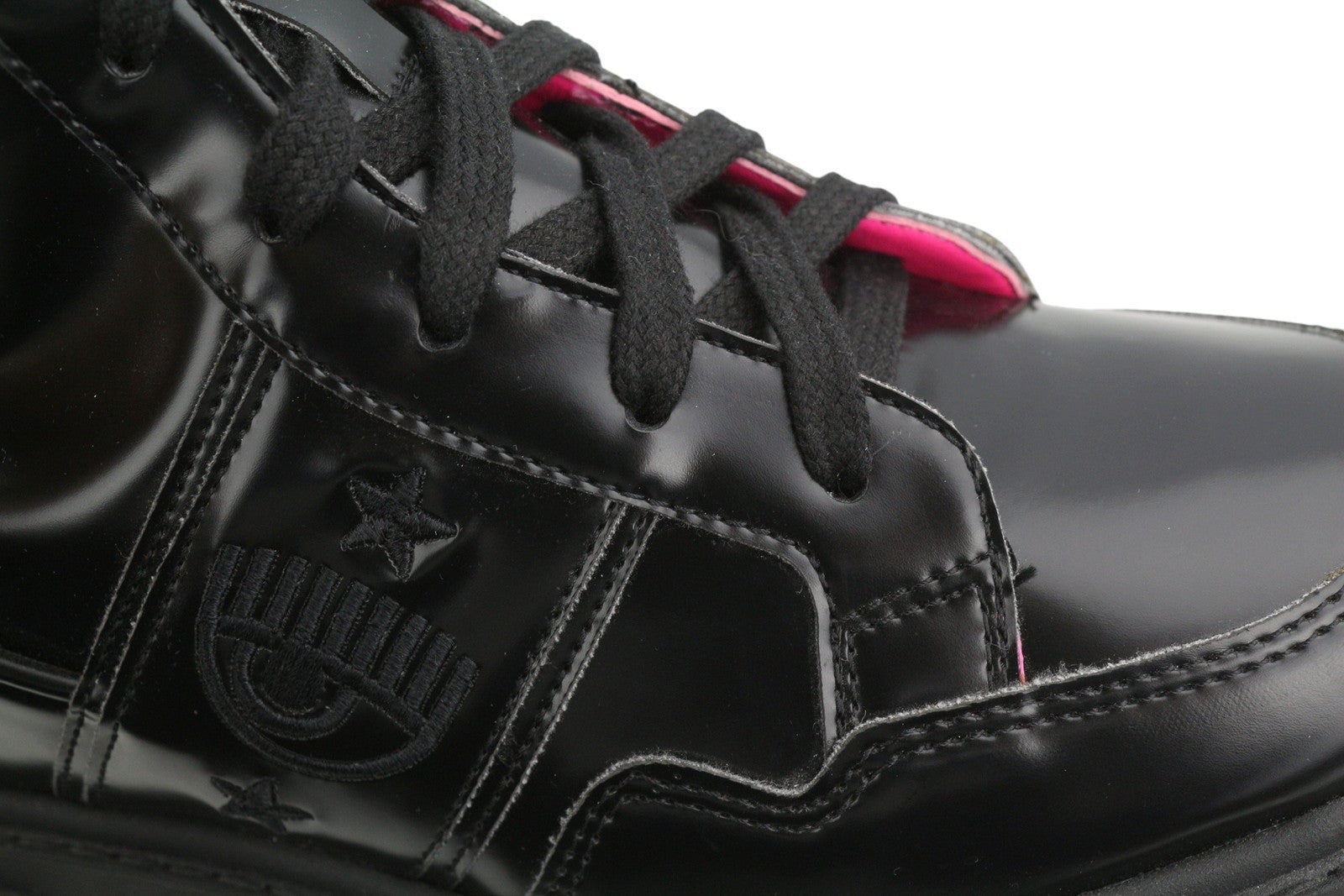 CHIARA FERRAGNI Vegan Abraded Leather Women Boots EU38 Black Chunky Sole RRP322