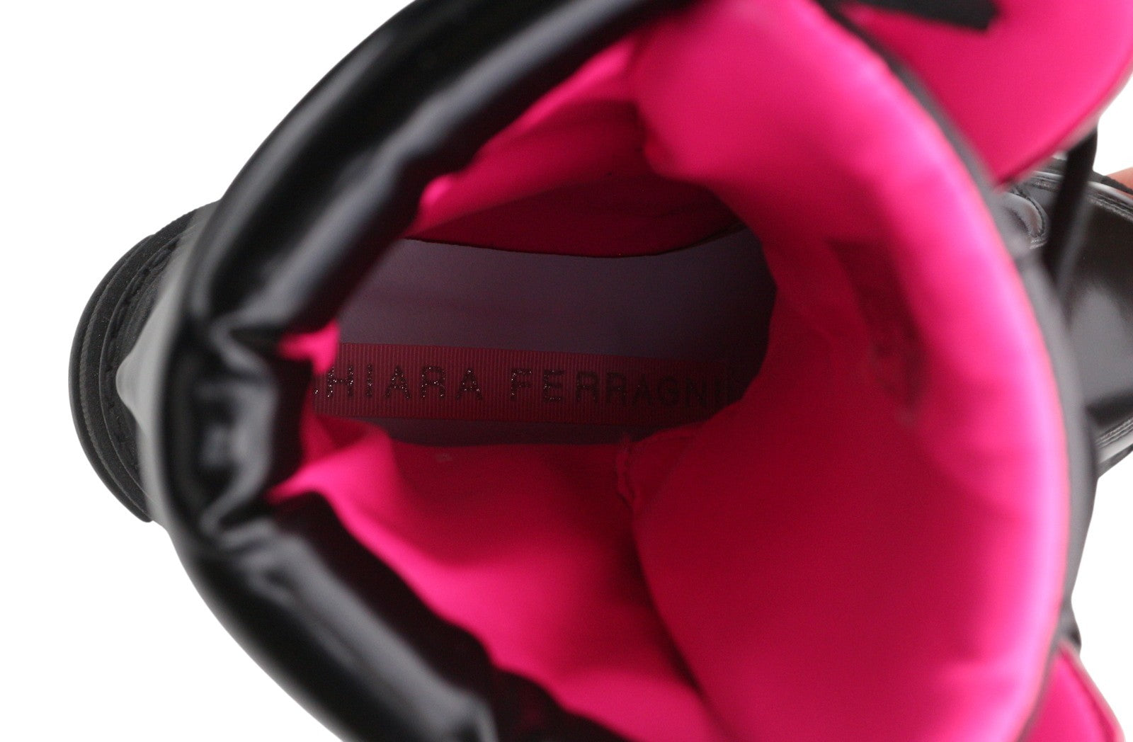 CHIARA FERRAGNI Vegan Abraded Leather Women Boots EU38 Black Chunky Sole RRP322