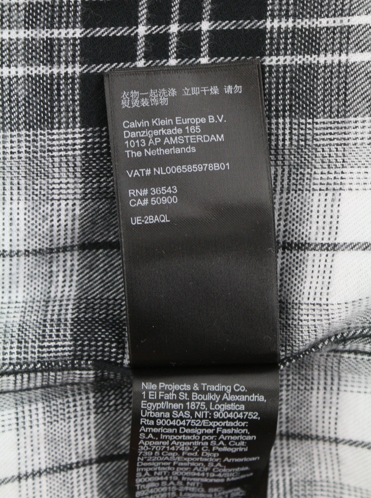 CALVIN KLEIN Men Shirt XL Flannel Plaid Patch Pockets Spread Neck Logo Casual