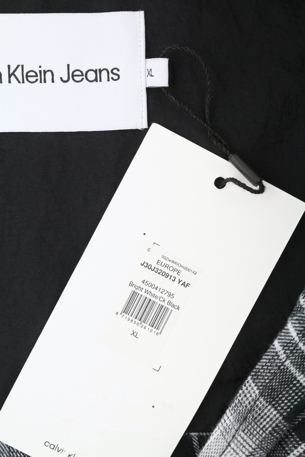 CALVIN KLEIN Men Shirt XL Flannel Plaid Patch Pockets Spread Neck Logo Casual