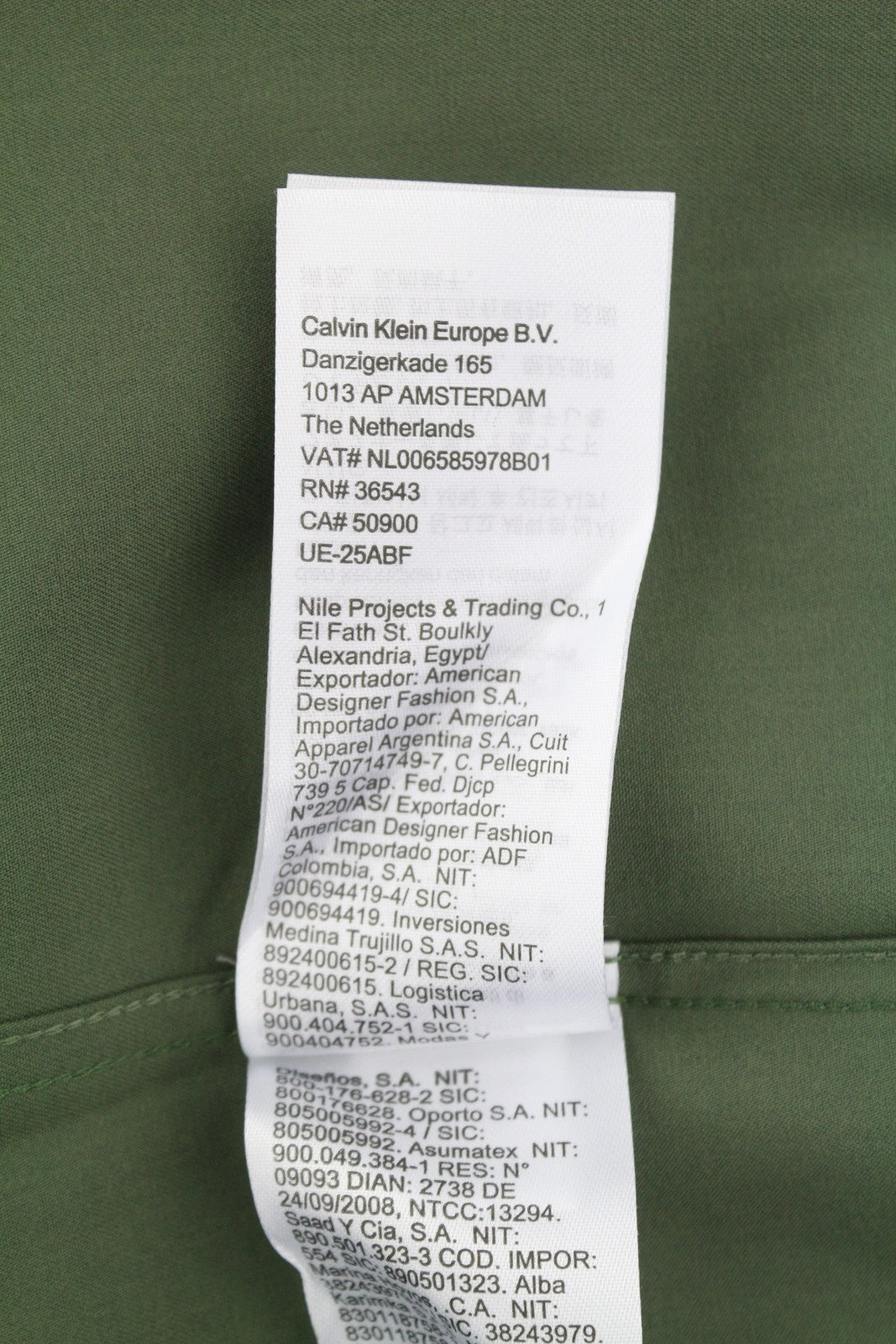 CALVIN KLEIN Minimal Twill Tail Men Shirt S Green Spread Patch Pocket Overshirt