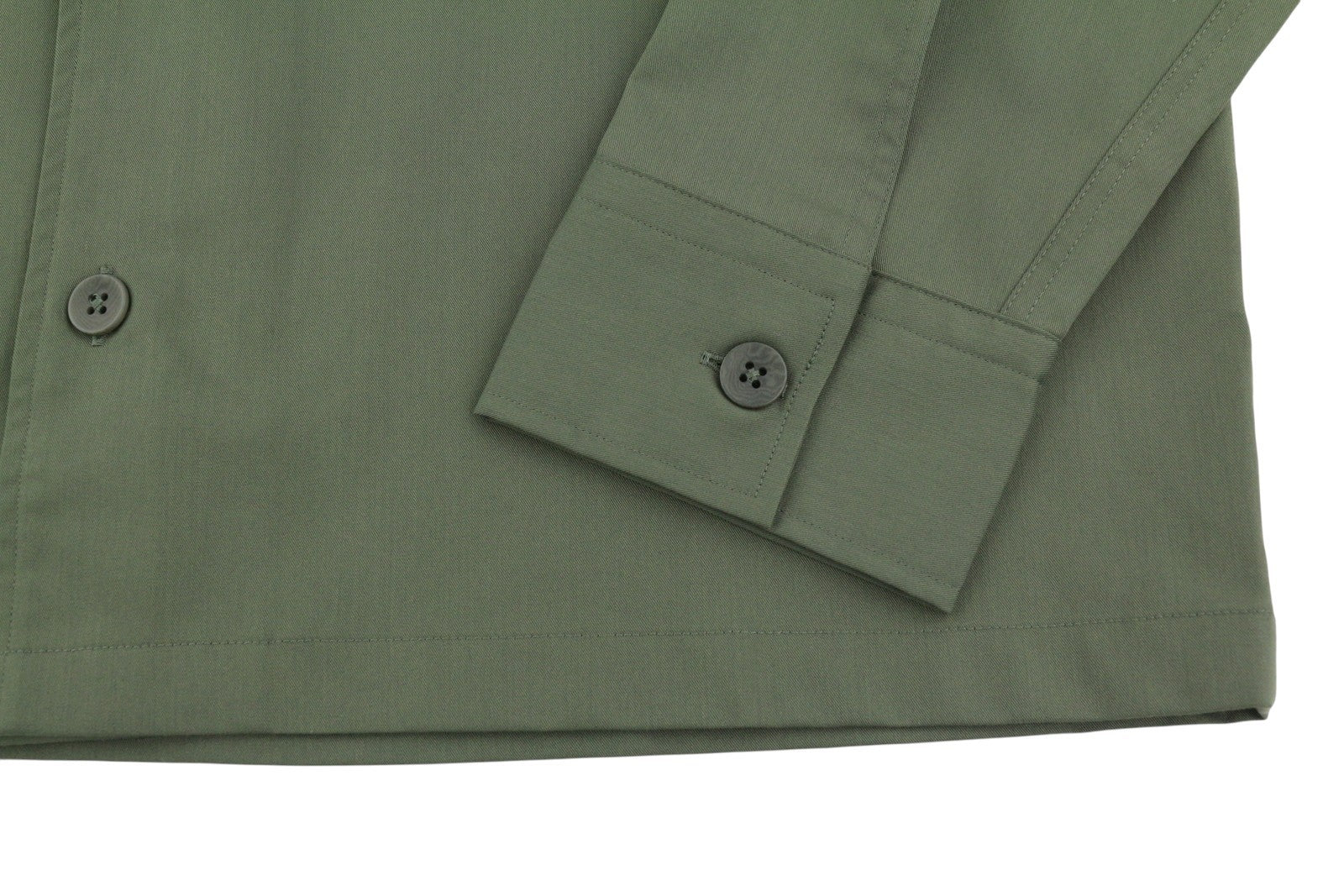 CALVIN KLEIN Minimal Twill Tail Men Shirt S Green Spread Patch Pocket Overshirt
