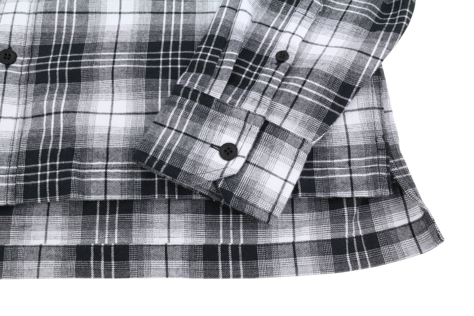 CALVIN KLEIN Men Shirt L Flannel Plaid Patch Pockets Spread Neck Logo Casual