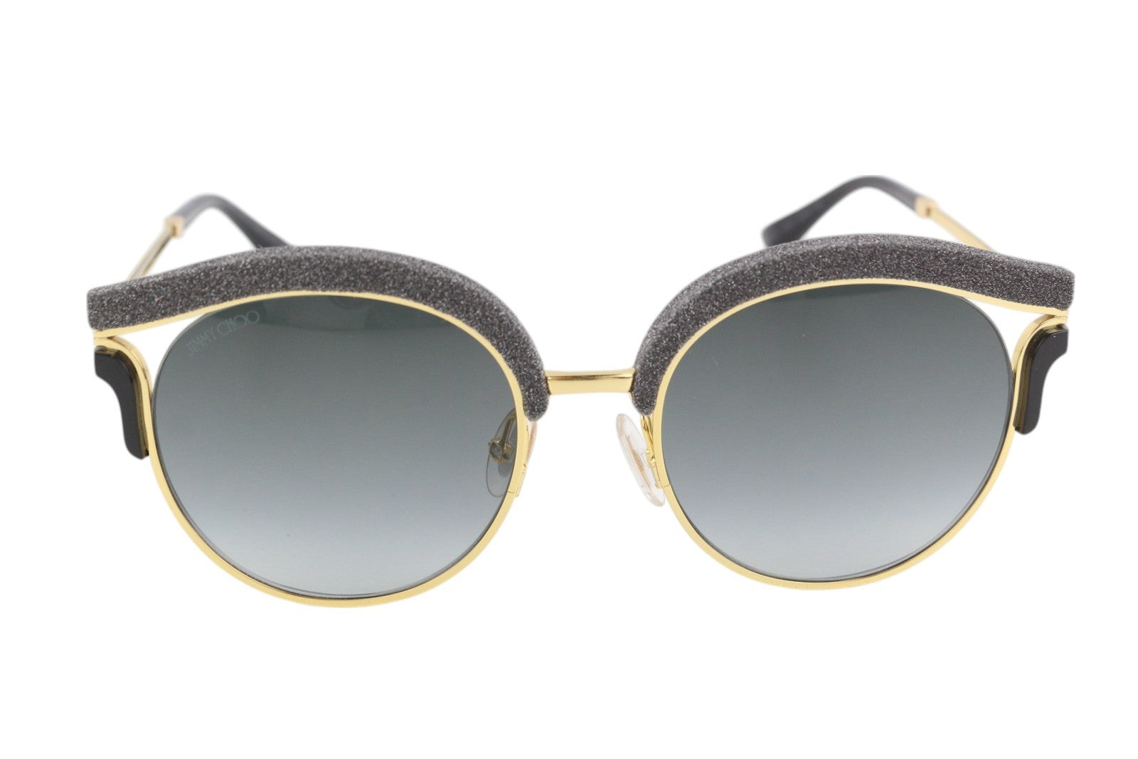 JIMMY CHOO Lash/S Women's Sunglasses OS Gold Tone Oval Glitter Frame RRP599