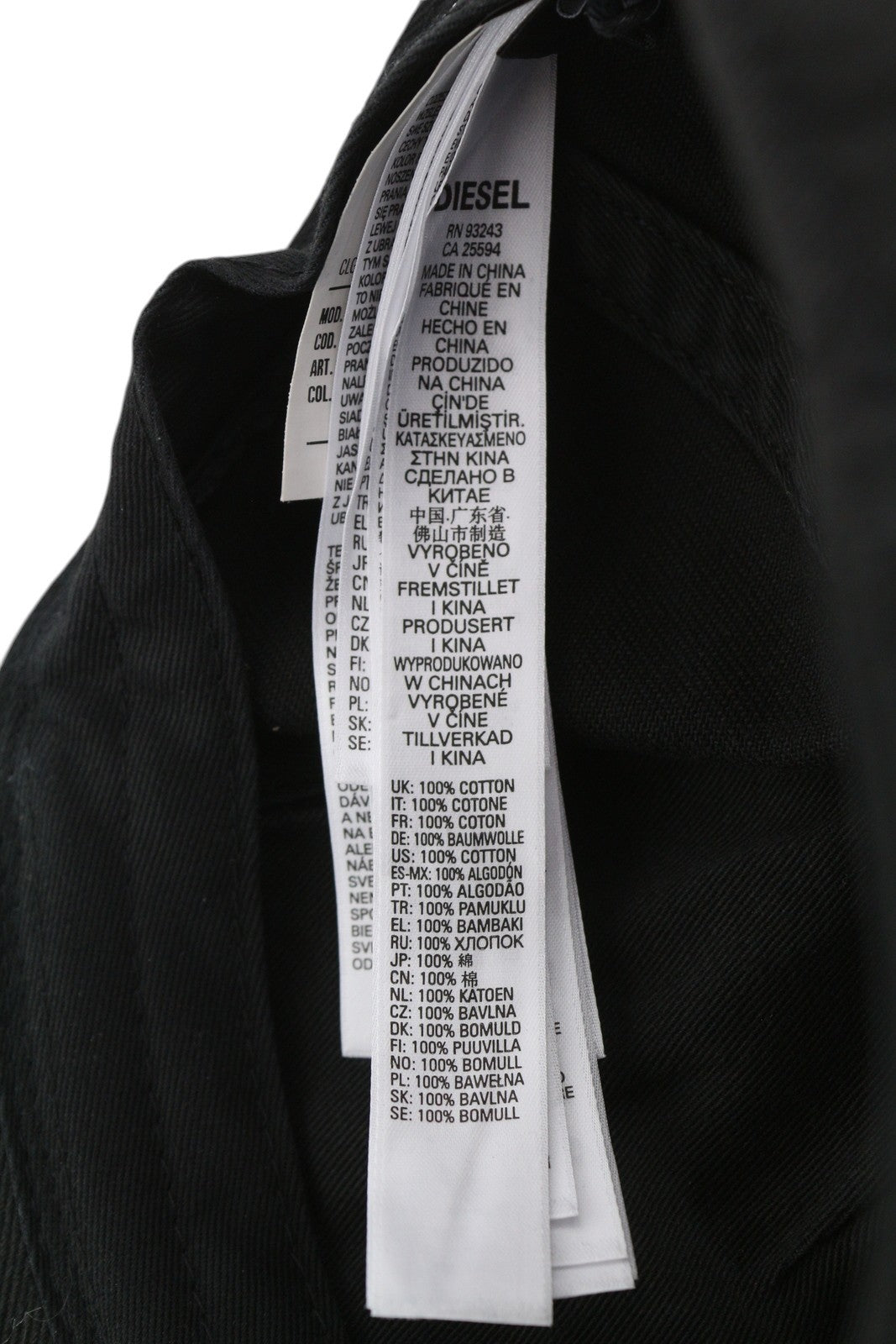 DIESEL C-Stone Men's Cap One Size Baseball D-Rill Usion Black Logo Cotton