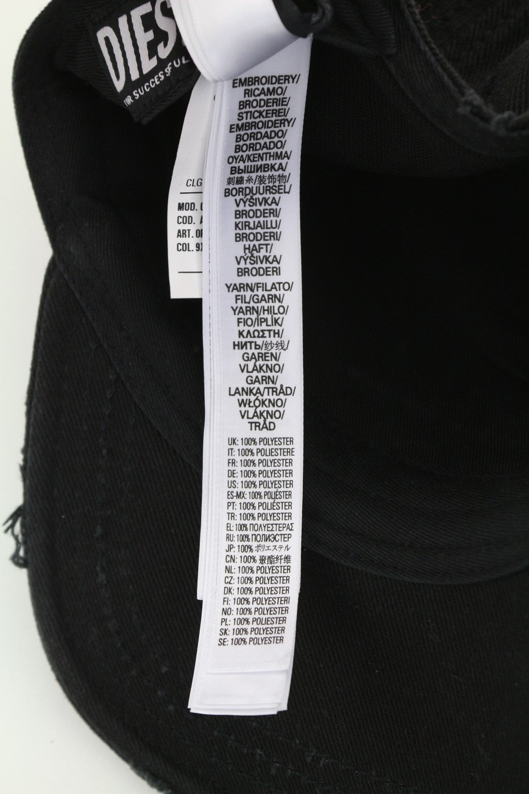 DIESEL C-Stone Men's Cap One Size Baseball D-Rill Usion Black Cotton Logo