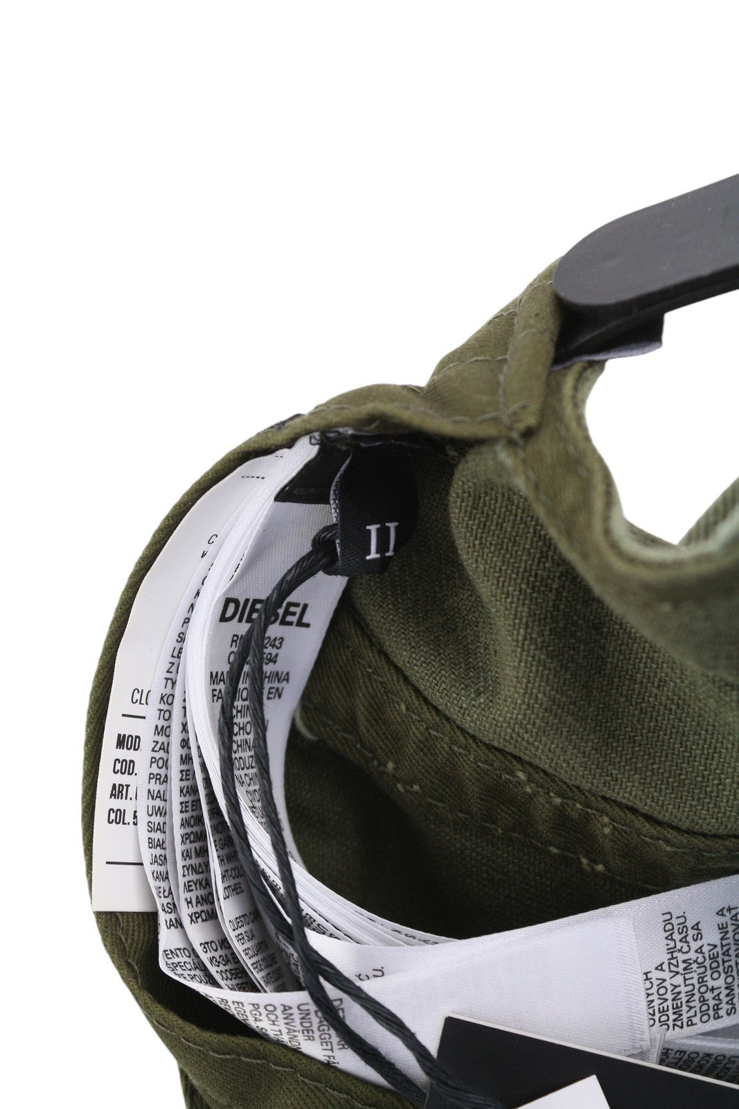 DIESEL C-Stone Men's Cap One Size Baseball D-Rill Usion Green Logo Cotton