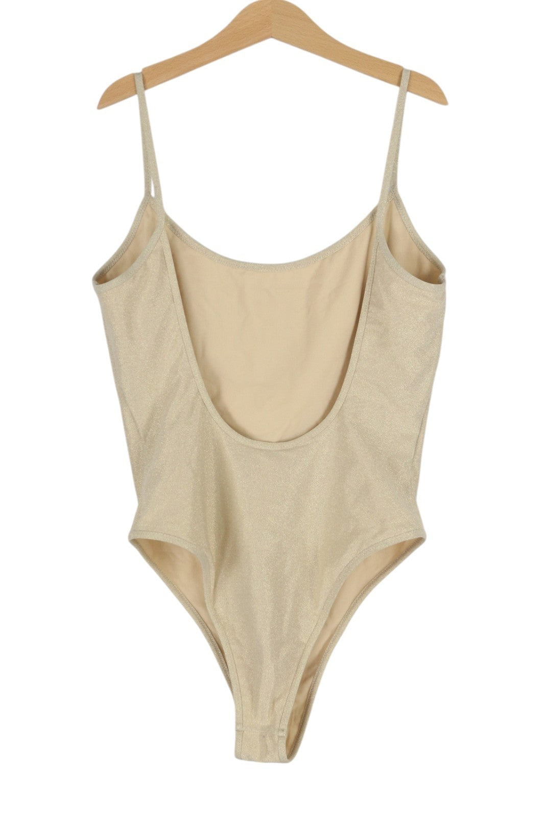 DIESEL Bfsw-Gretel Women's Swimsuit S One-Piece Glitter Stretch Beige RRP110