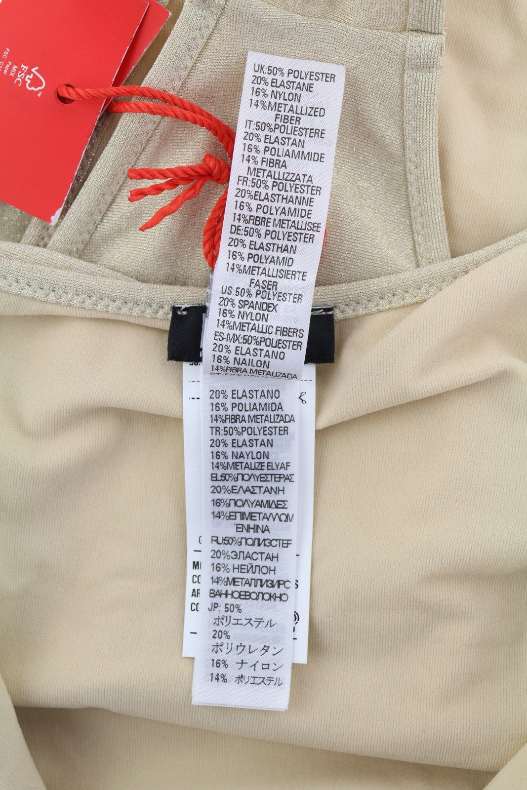 DIESEL Bfsw-Gretel Women's Swimsuit XS One-Piece Glitter Stretch Beige RRP110