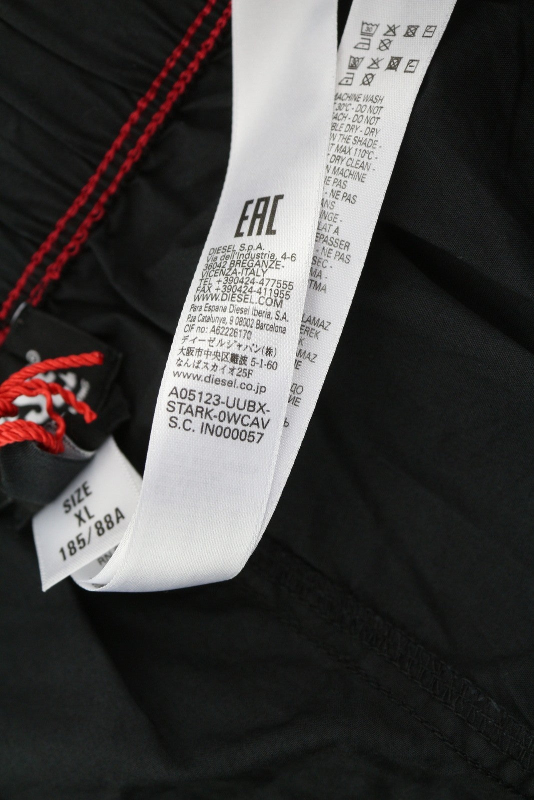 DIESEL Uubx-Stark Men's Underwear XL Boxer Black Elastic Waist Logo