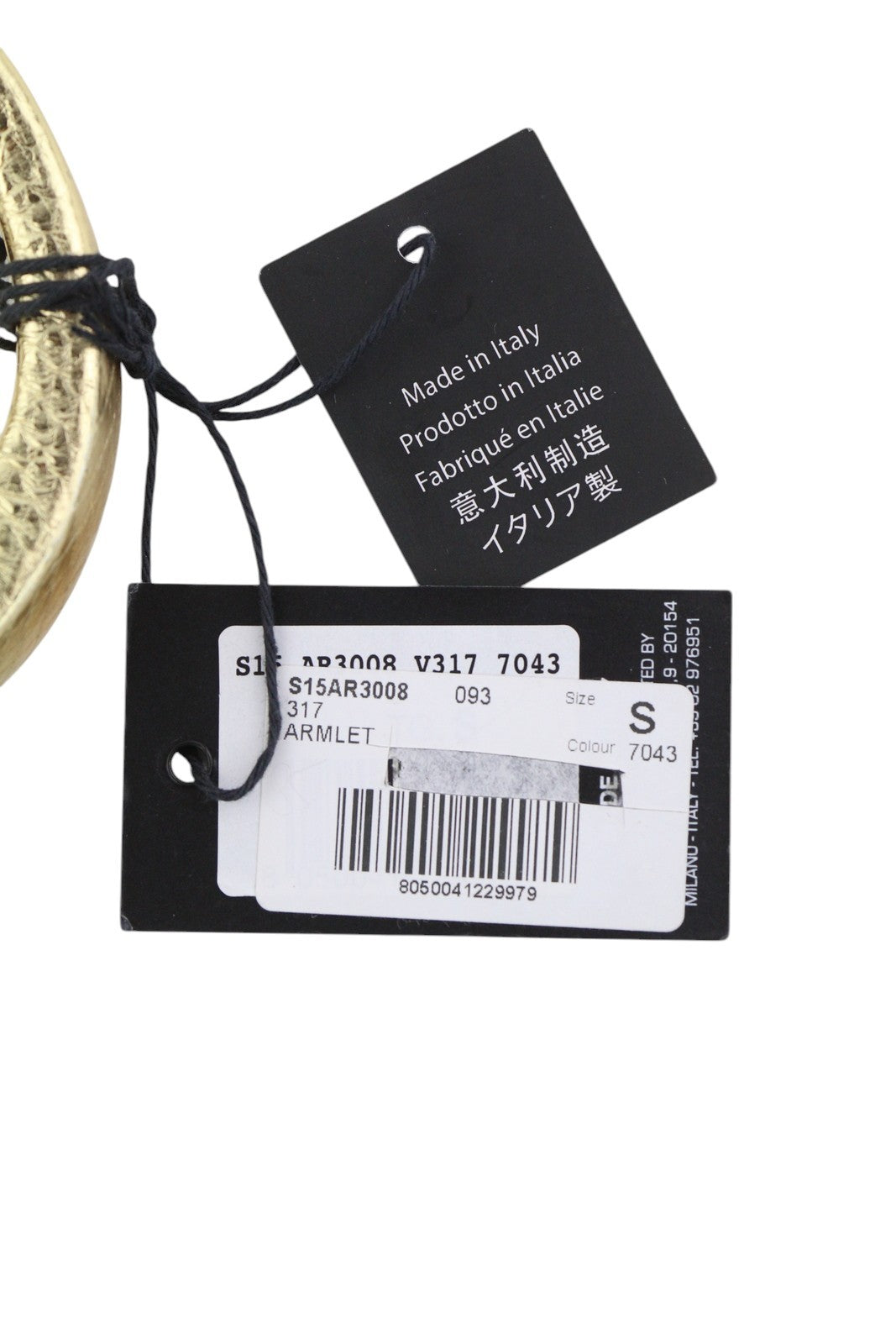 DSQUARED2 Ayers Oro Women Bracelet S Shiny Gold Tone Logo Armlet Casual