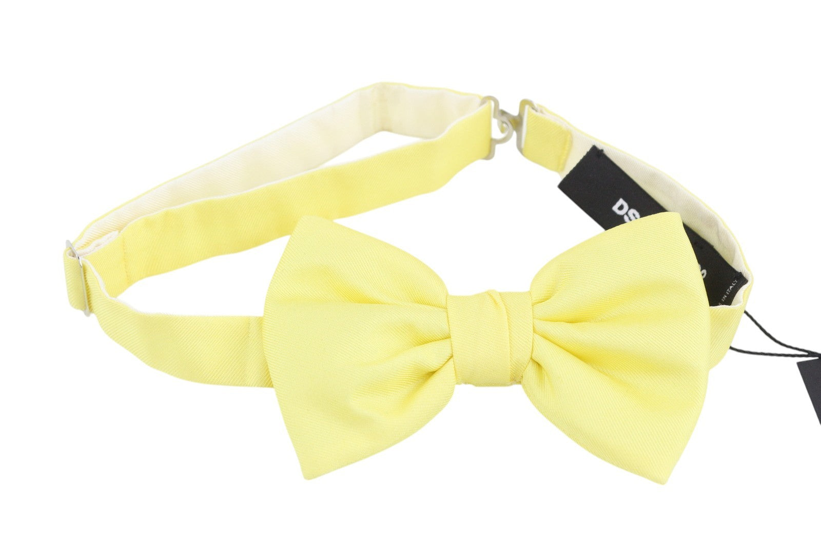 DSQUARED2 Men Bow Tie OS Silk Yellow Butterfly Self-Tie Formal All Seasons