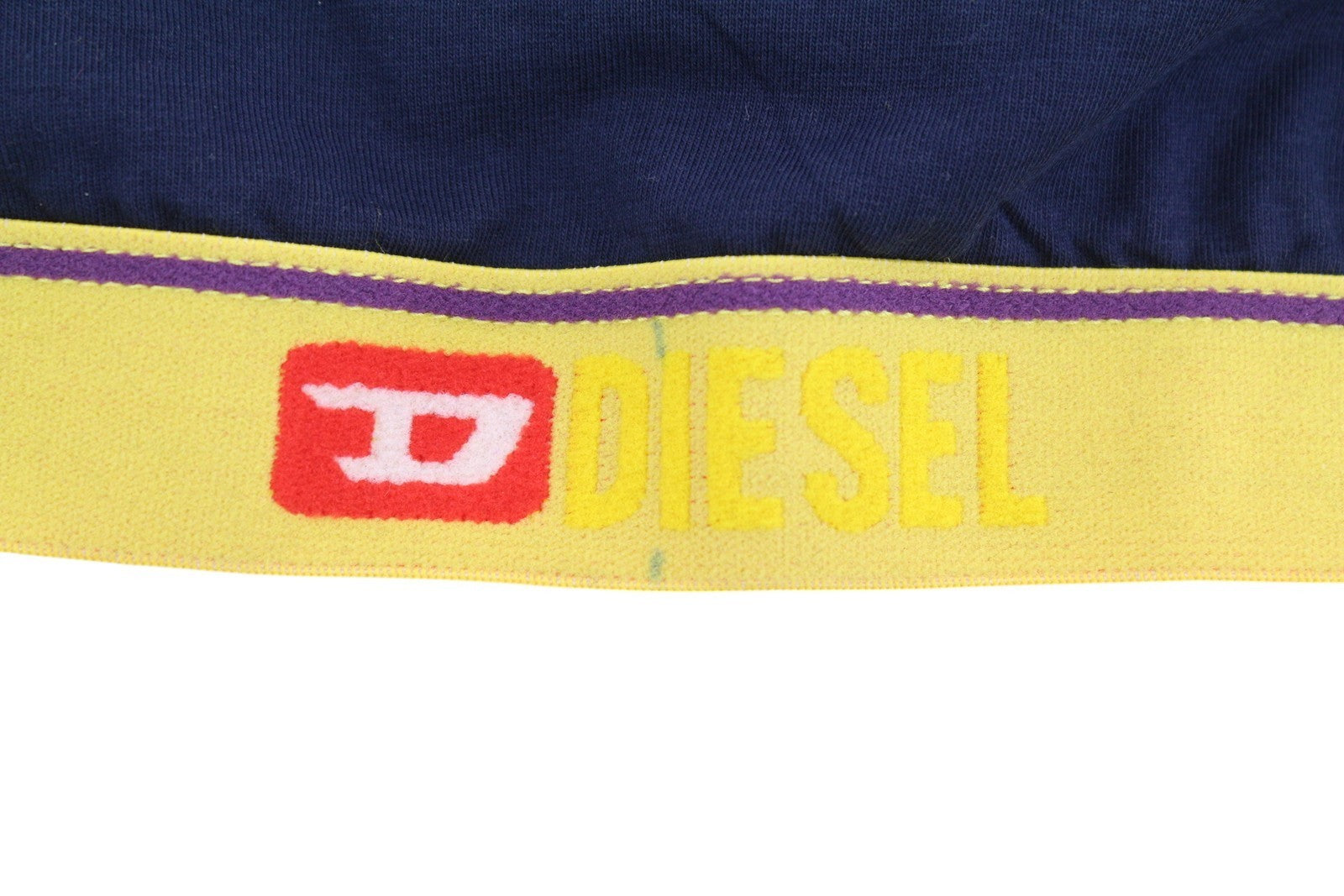 DIESEL Ufsb-Mileys Women's Sports Bra L Dark Blue Stretch Athletic Round Neck