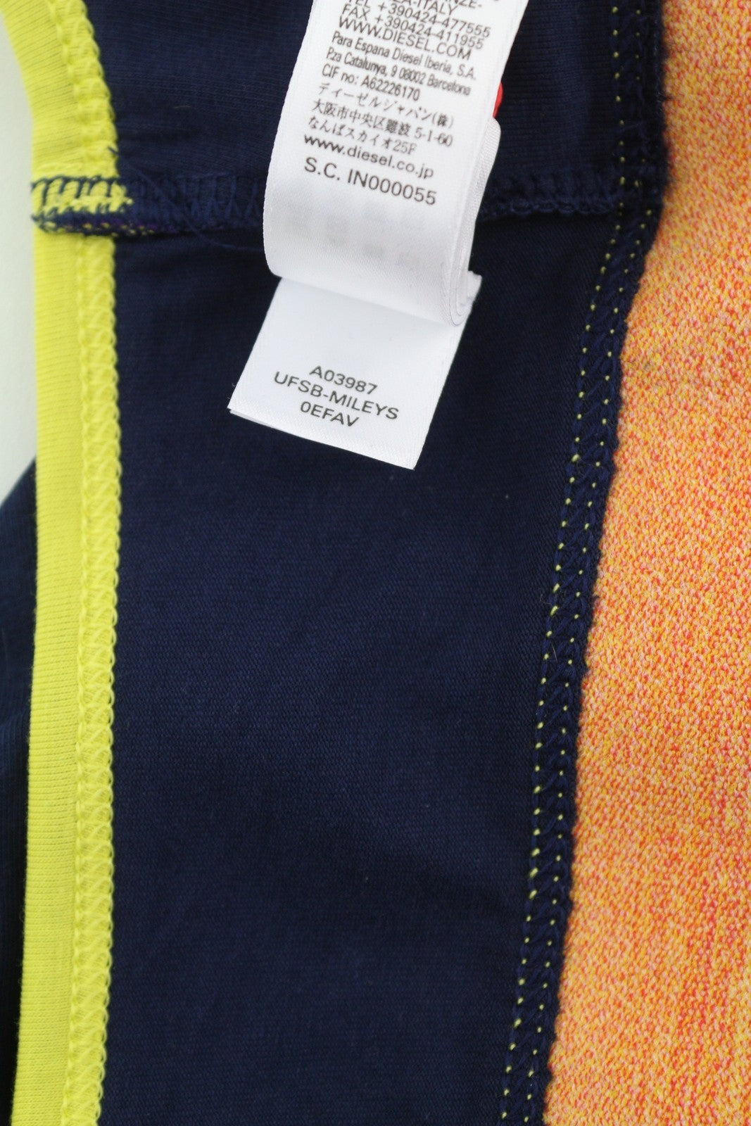 DIESEL Ufsb-Mileys Women's Sports Bra L Blue Logo Stretchy Athletic Round Neck