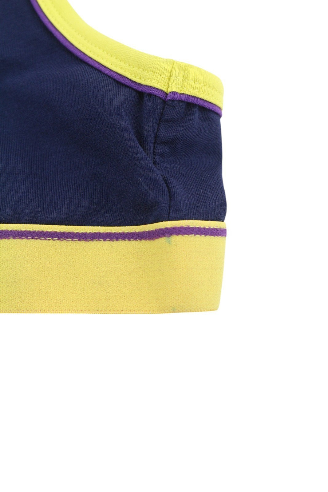 DIESEL Ufsb-Mileys Women's Sports Bra L Blue Logo Stretchy Athletic Round Neck