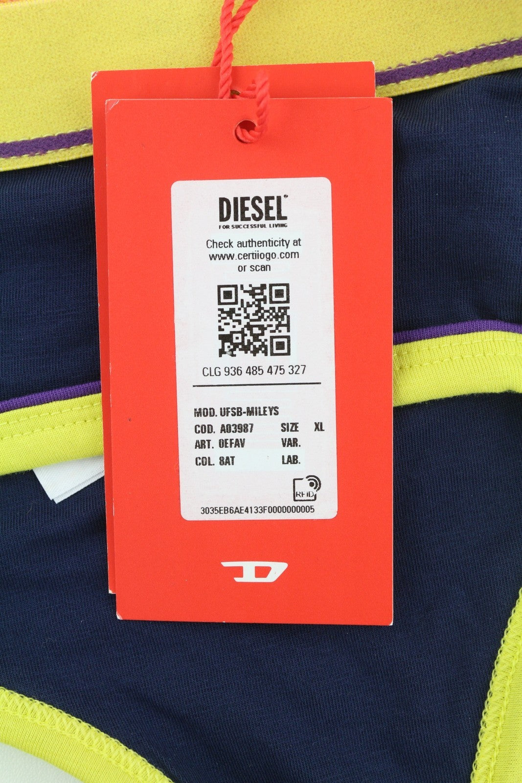 DIESEL Ufsb-Mileys Women's Sports Bra XL Blue Stretch Logo Sleeveless Training