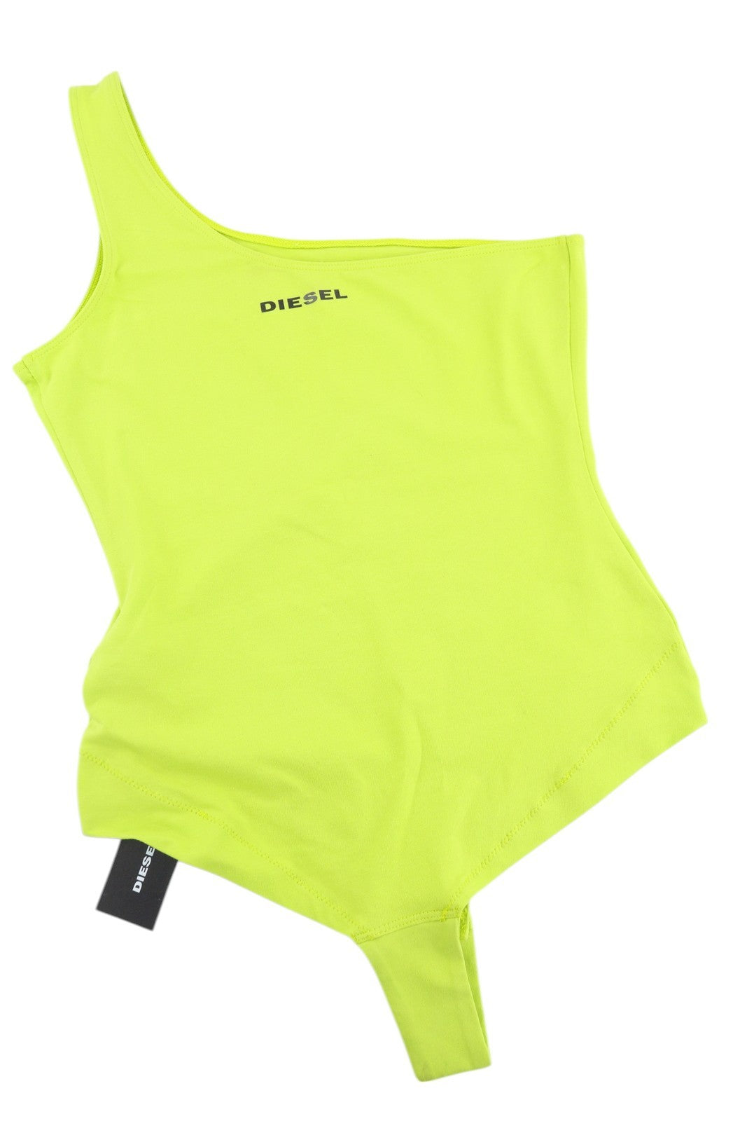 DIESEL Uftk-Jane Women's Bodysuit S Neon One-Shoulder Stretch Slim All-Season