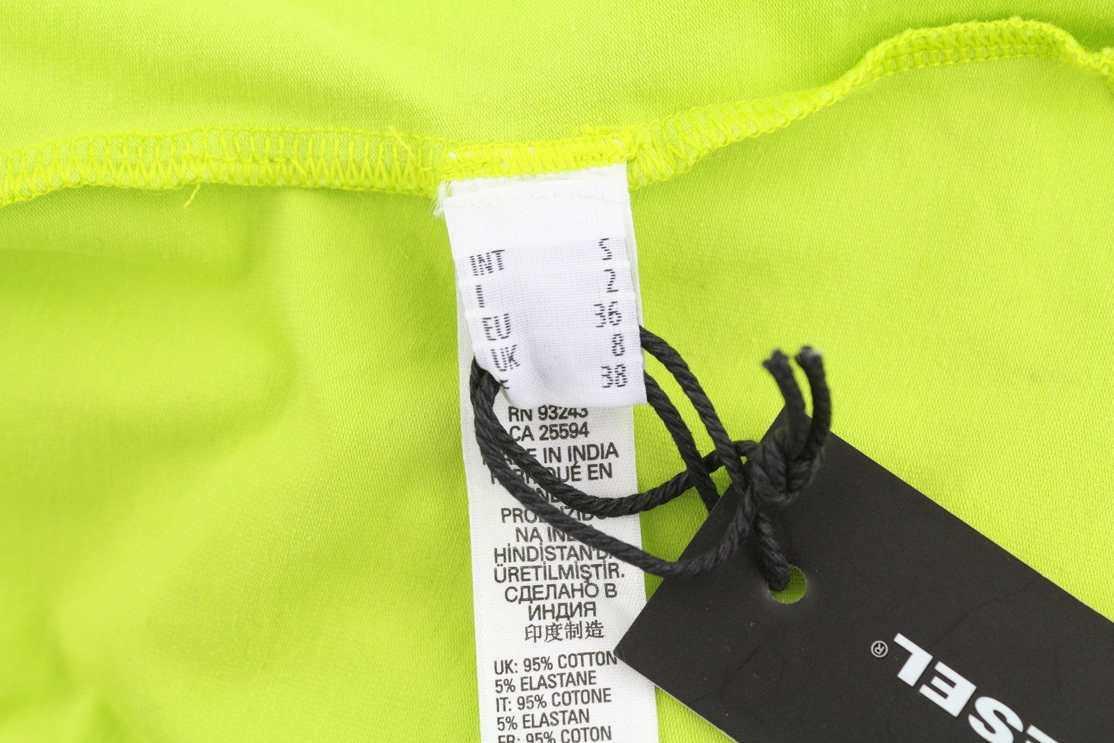 DIESEL Uftk-Jane Women's Bodysuit S Neon One-Shoulder Stretch Slim All-Season