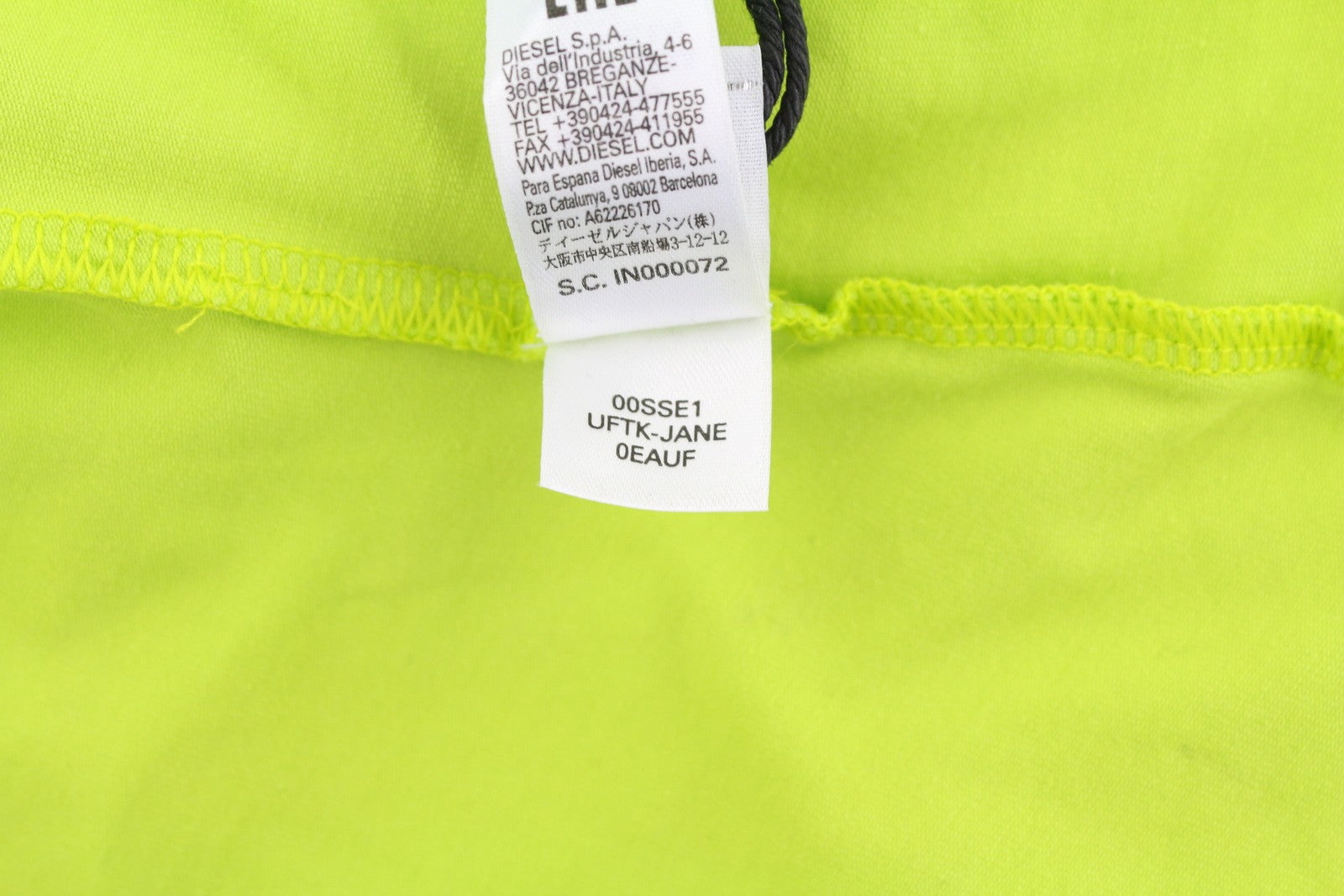 DIESEL Uftk-Jane Women's Bodysuit S Neon One-Shoulder Stretch Slim All-Season