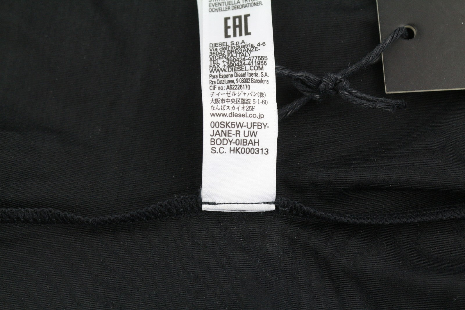 DIESEL Ufby-Jane-R Women's Bodysuit S One-Shoulder Slim Stretch Fit All Season