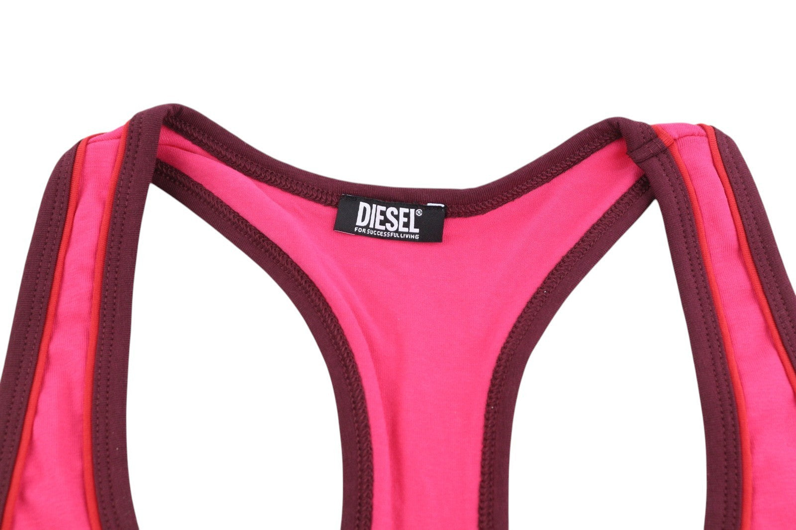 DIESEL Ufsb-Mileys Women's Sports Bra S Pink Logo Stretch Sleeveless Training