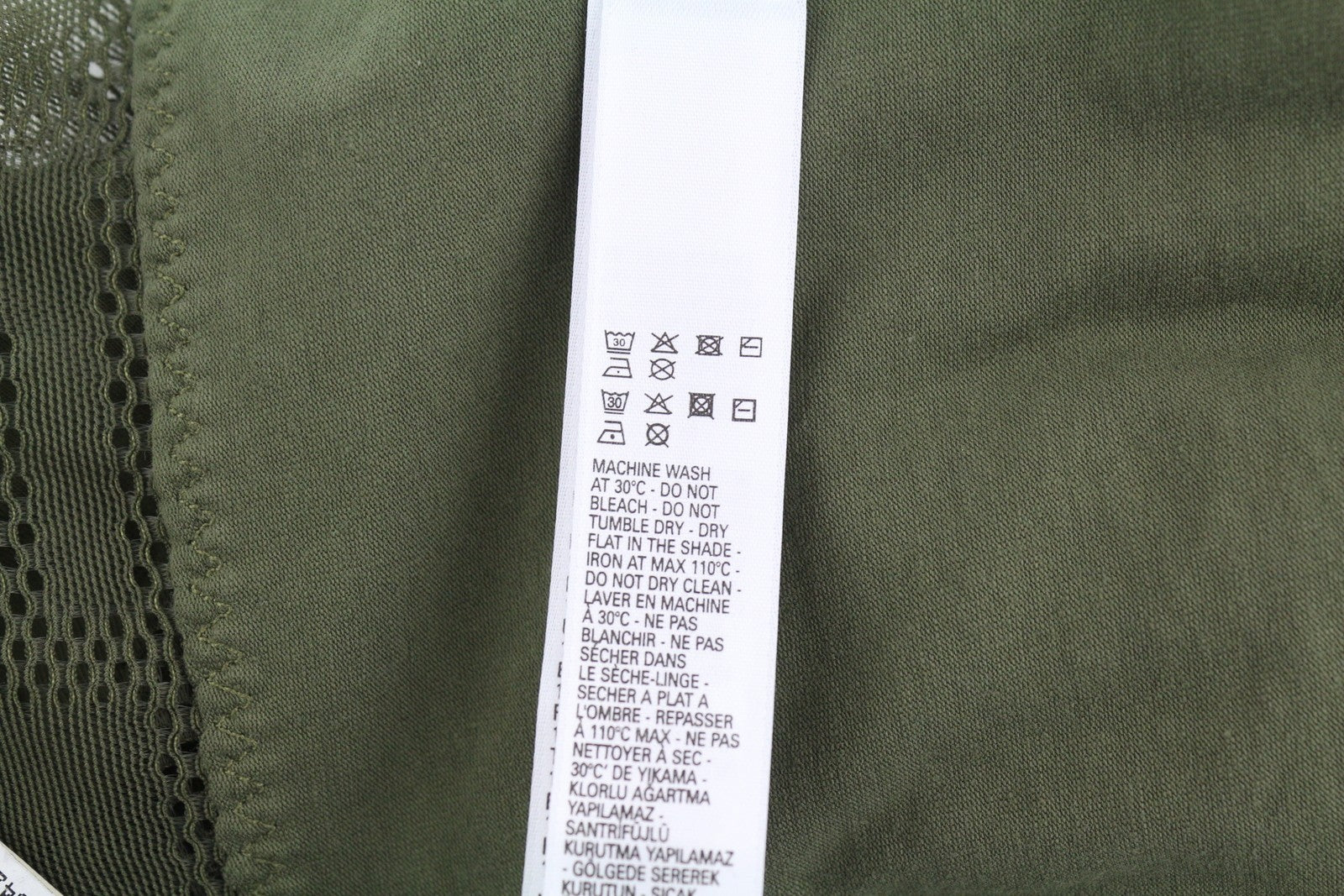 DIESEL Ufby-Bodymesh UW Women's Bodysuit S Khaki V-Neck Stretch Light Layer