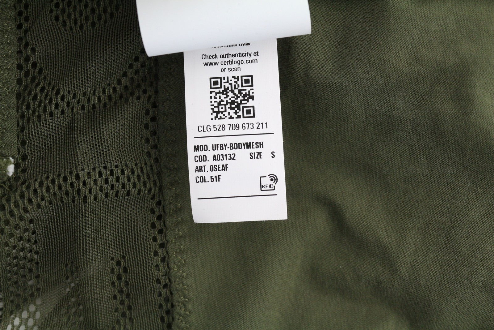 DIESEL Ufby-Bodymesh UW Women's Bodysuit S Khaki V-Neck Stretch Light Layer