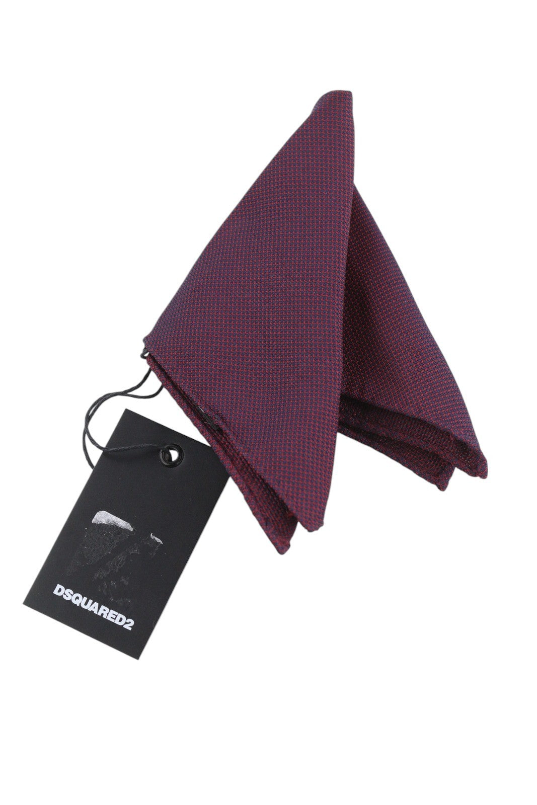 DSQUARED2 Men Handkerchief 20x20 CM Burgundy Silk Pocket Square Pattern RRP199