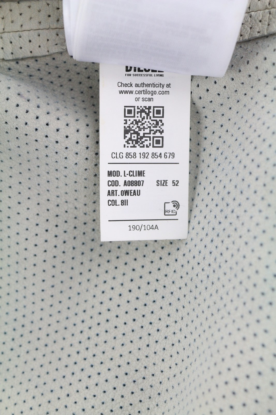 DIESEL L-Clime Men's Jacket 52 Washed Blue Sheepskin Leather Lightwear RRP750