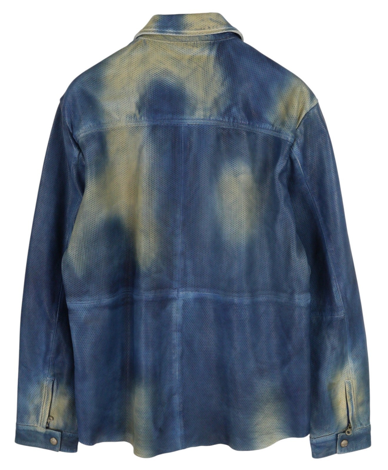 DIESEL L-Clime Men's Jacket 52 Washed Blue Sheepskin Leather Lightwear RRP750