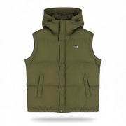 DIESEL W-Rolfys-SL-FD Men Waistcoat 50 Insulated Vest Zip Removable Hood RRP275