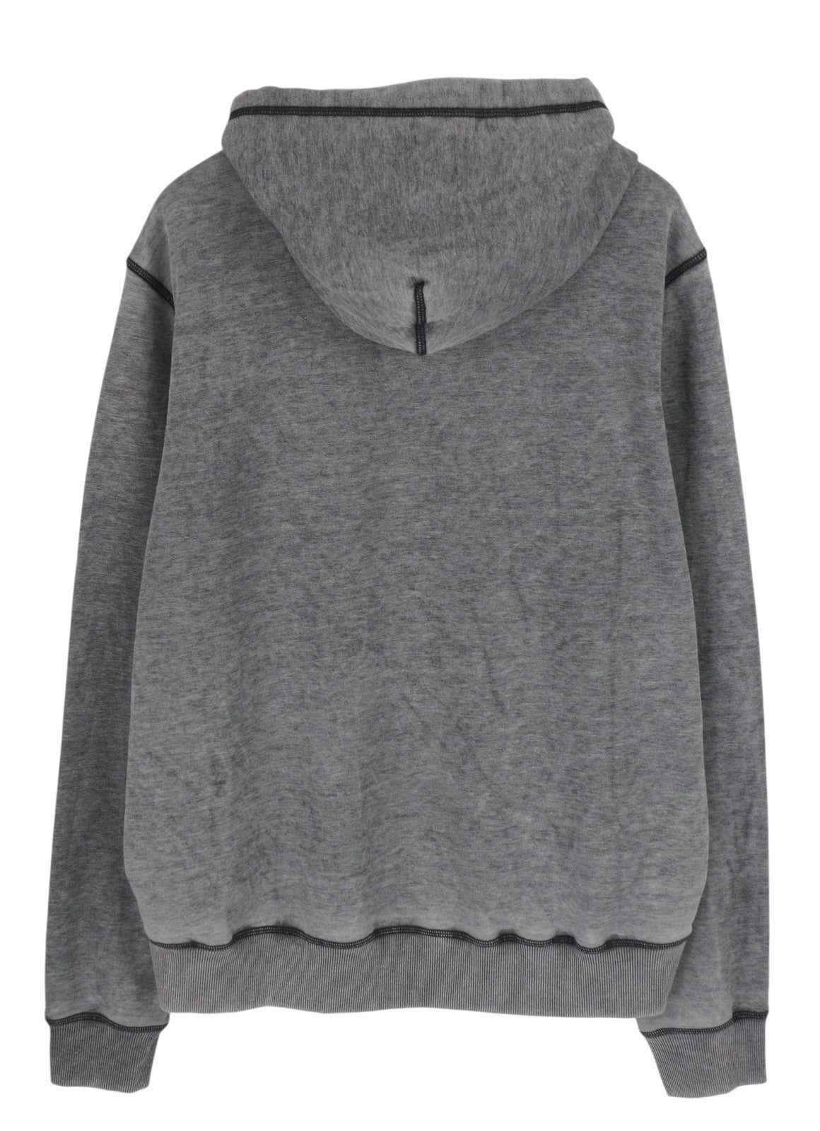 DIESEL S-Ginn-Hood-L1 Men Hoodie 2XL Grey Washed Pullover Hooded Pocket RRP250