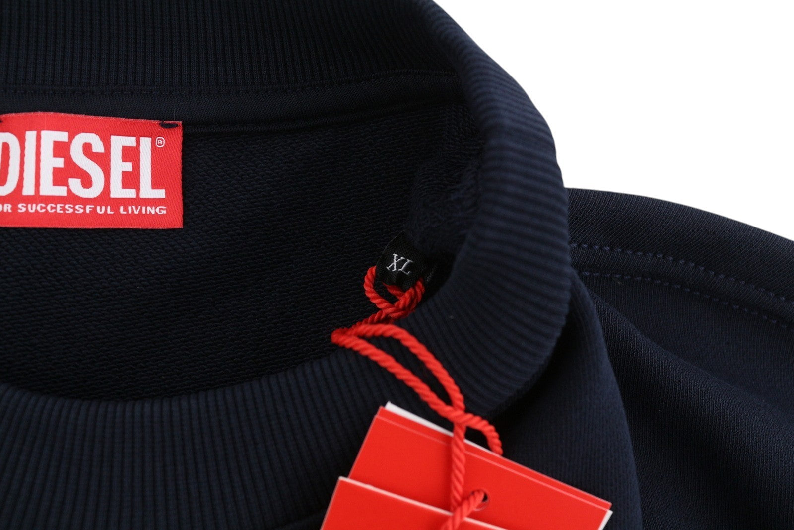 DIESEL S-Ginn-L3 Men's Sweatshirt XL Dark Blue Crew Neck Logo Pattern RRP150