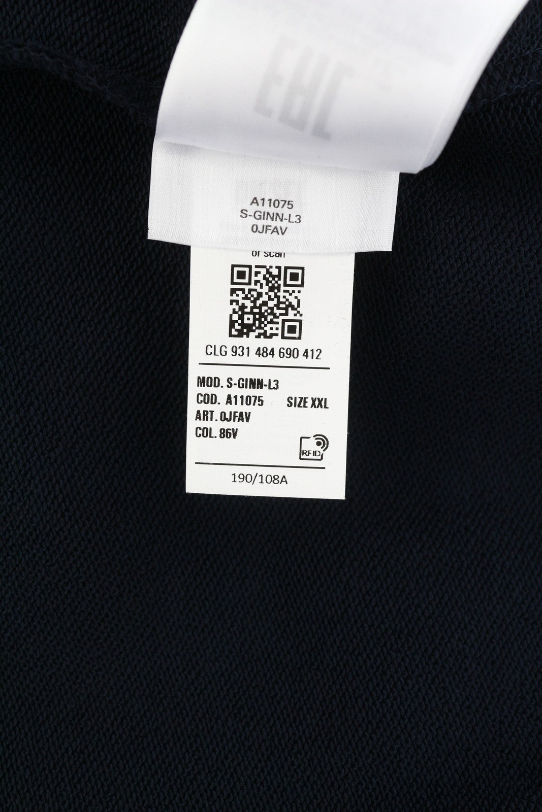 DIESEL S-Ginn-L3 Men's Sweatshirt 2XL Dark Blue Pattern Logo Crew Neck RRP150