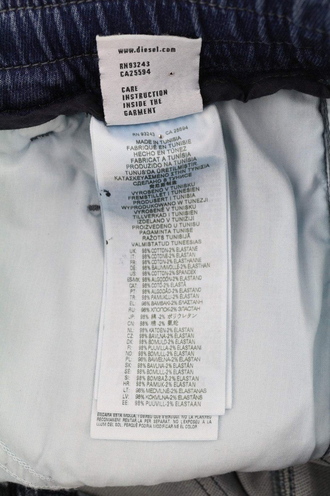 DIESEL D-Krooley-Cargo Jogg 09H05 Men Jeans W32 Dark Blue Elastic Waist RRP350