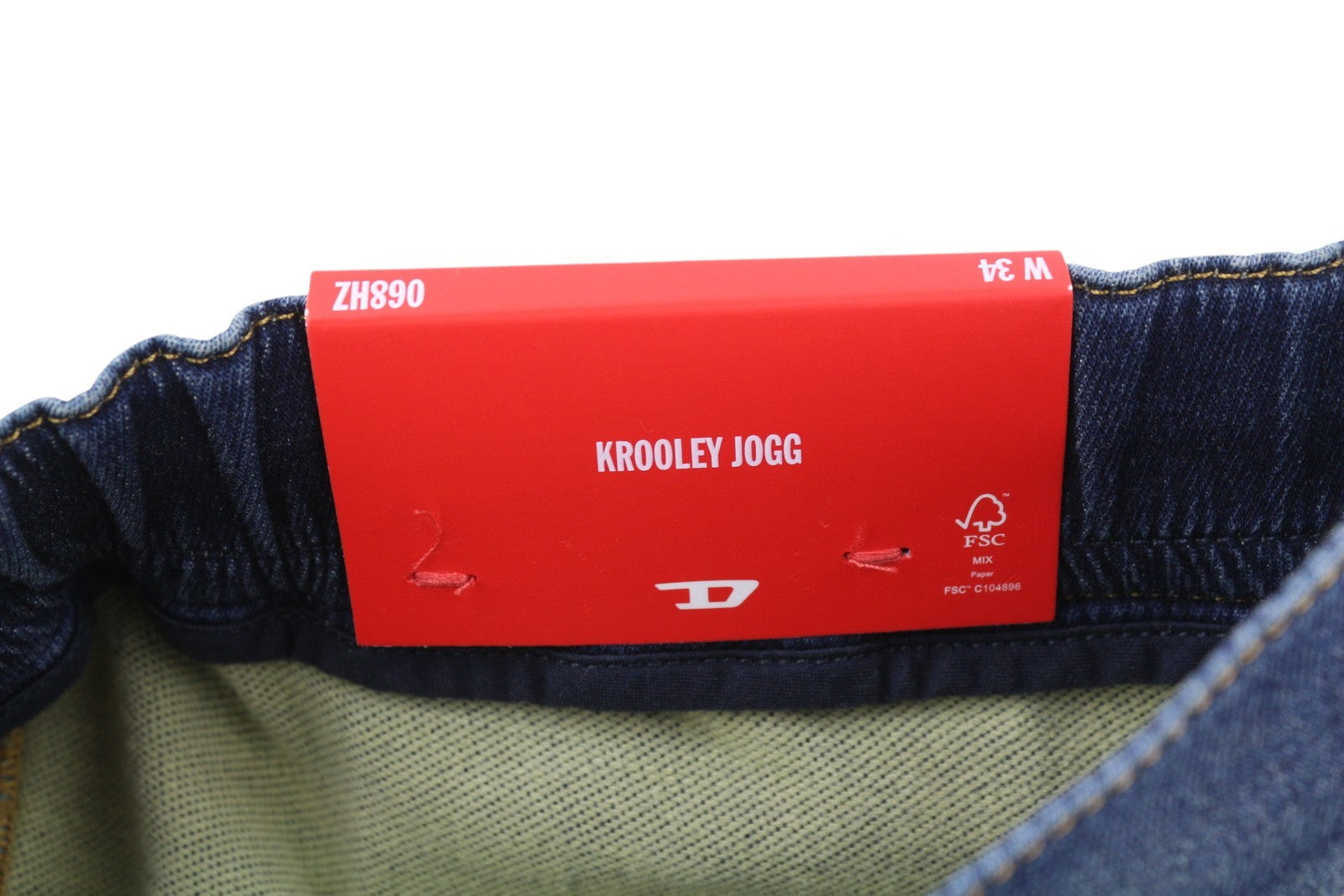 DIESEL Krooley-E-Ne 068HZ Men Jeans W34 Jogg Waist Drawstring Faded Blue RRP295