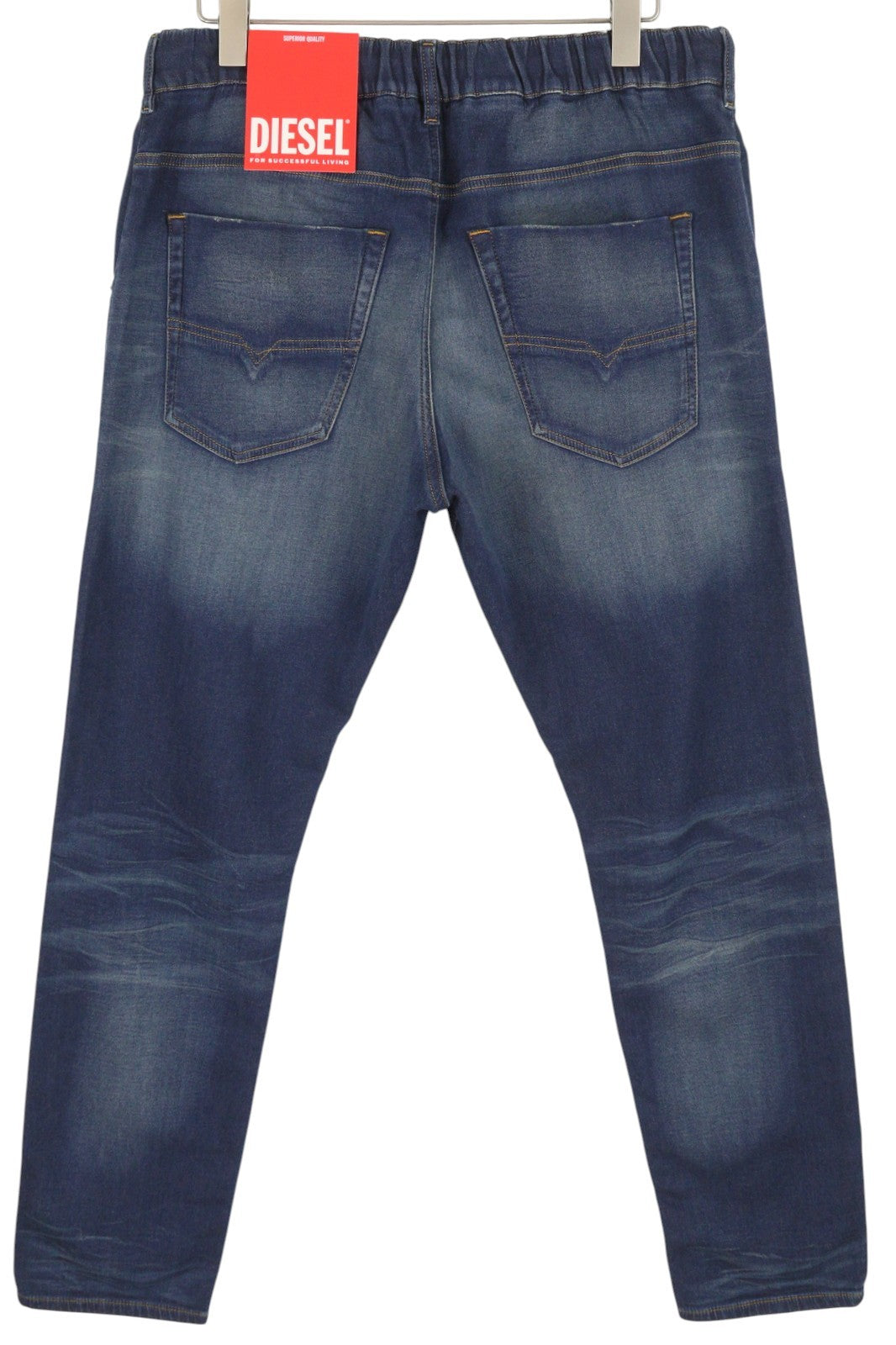 DIESEL Krooley-E-Ne 068HZ Men's Jeans W40 Jogg Drawstring Washed Blue Denim