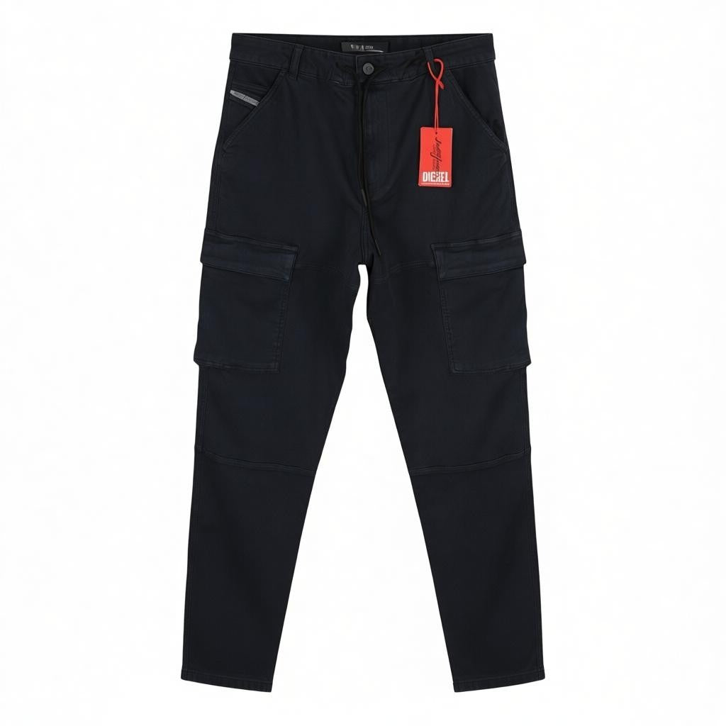 DIESEL D-Krooley-Cargo Jogg 068DY Men Jeans W32 Stretch Drawstring Blue RRP350