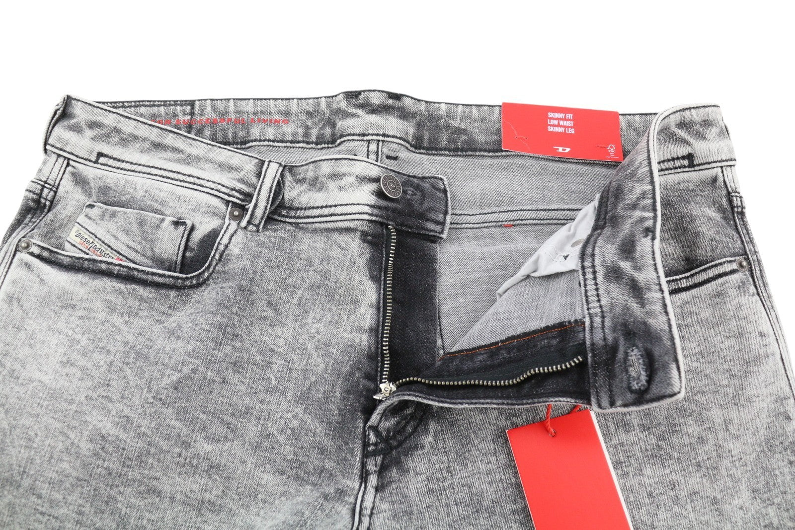 DIESEL 1979 Sleenker 09D89 Men's Jeans W34/L32 Stretch Skinny Fit Grey RRP195