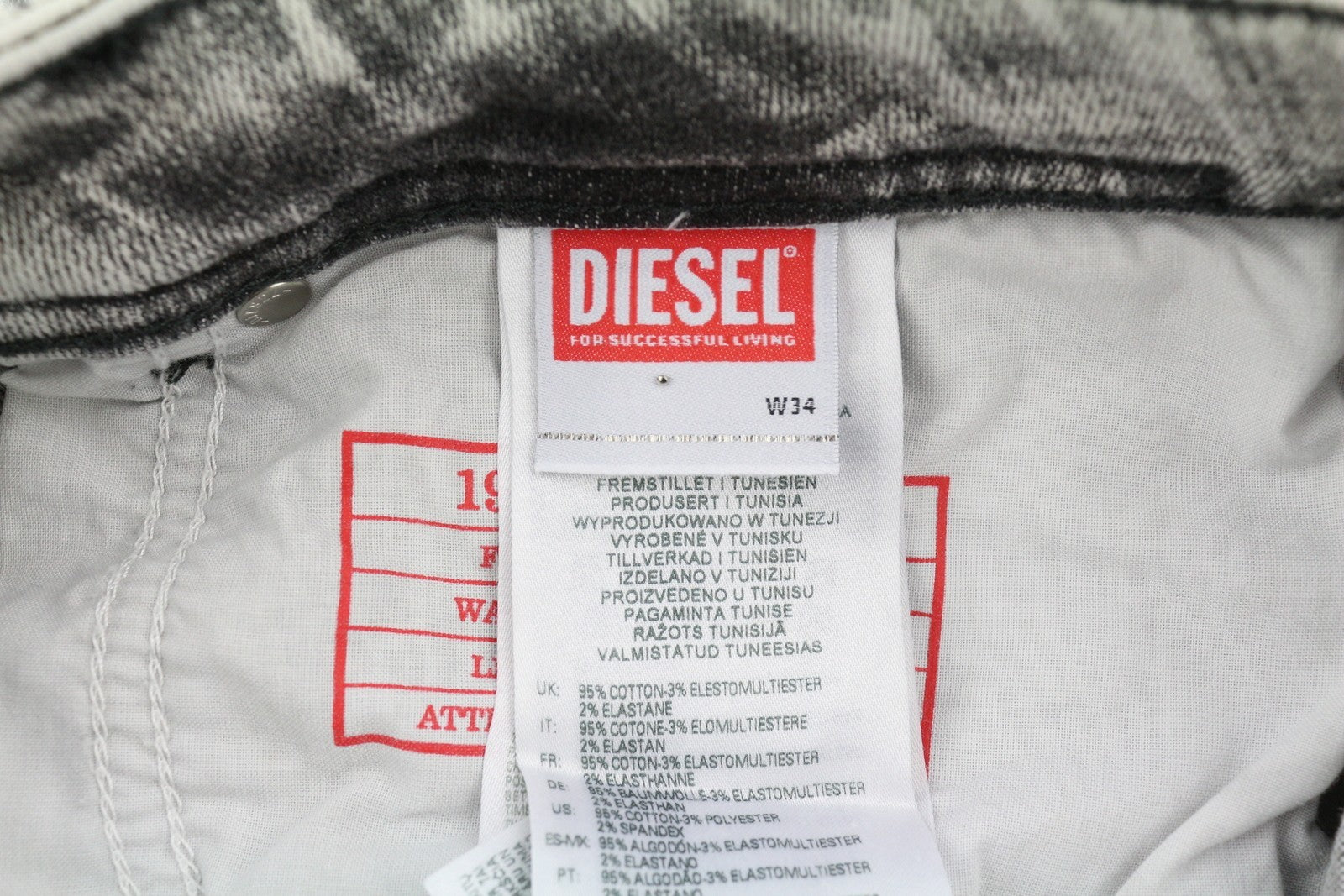 DIESEL 1979 Sleenker 09D89 Men's Jeans W34/L34 Skinny Low Waist Stretch RRP195