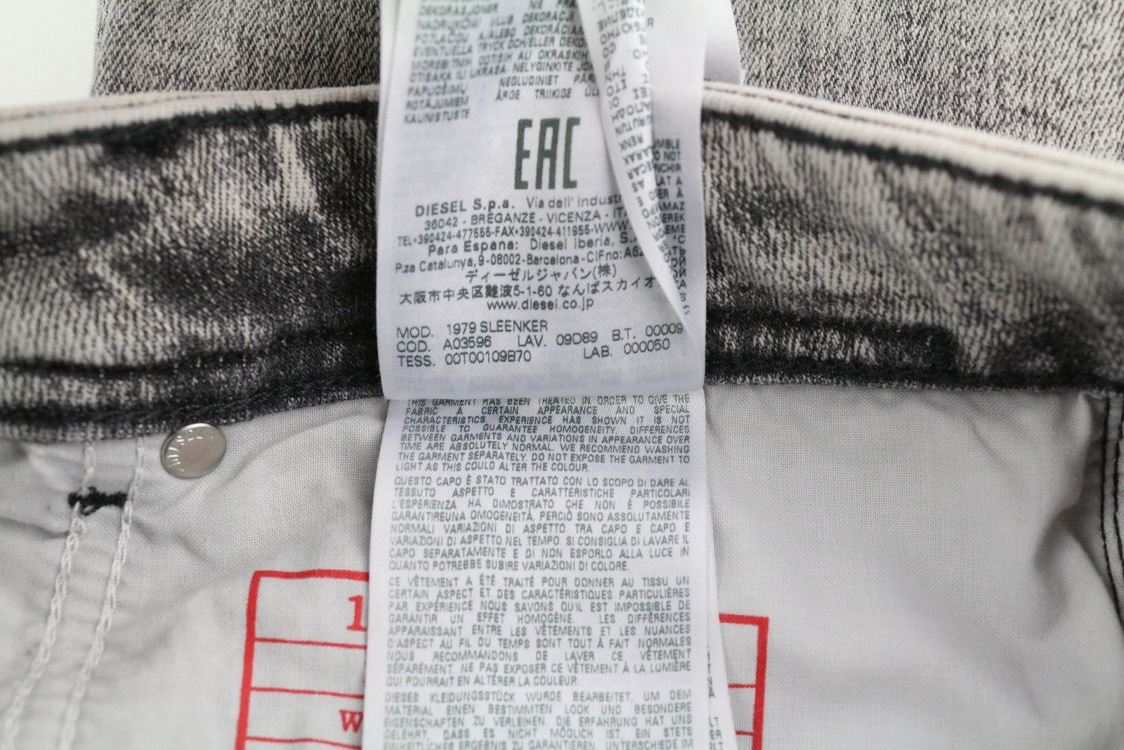 DIESEL 1979 Sleenker 09D89 Men's Jeans W34/L34 Skinny Low Waist Stretch RRP195