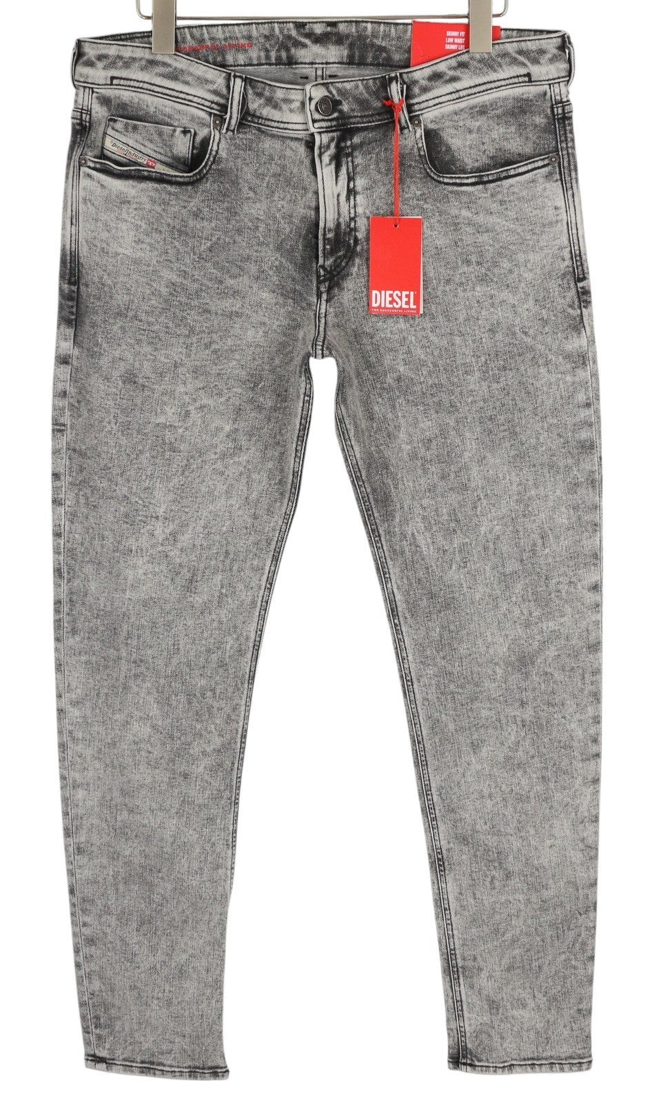 DIESEL 1979 Sleenker 09D89 Men's Jeans W36/L34 Stretch Skinny Grey Low RRP195