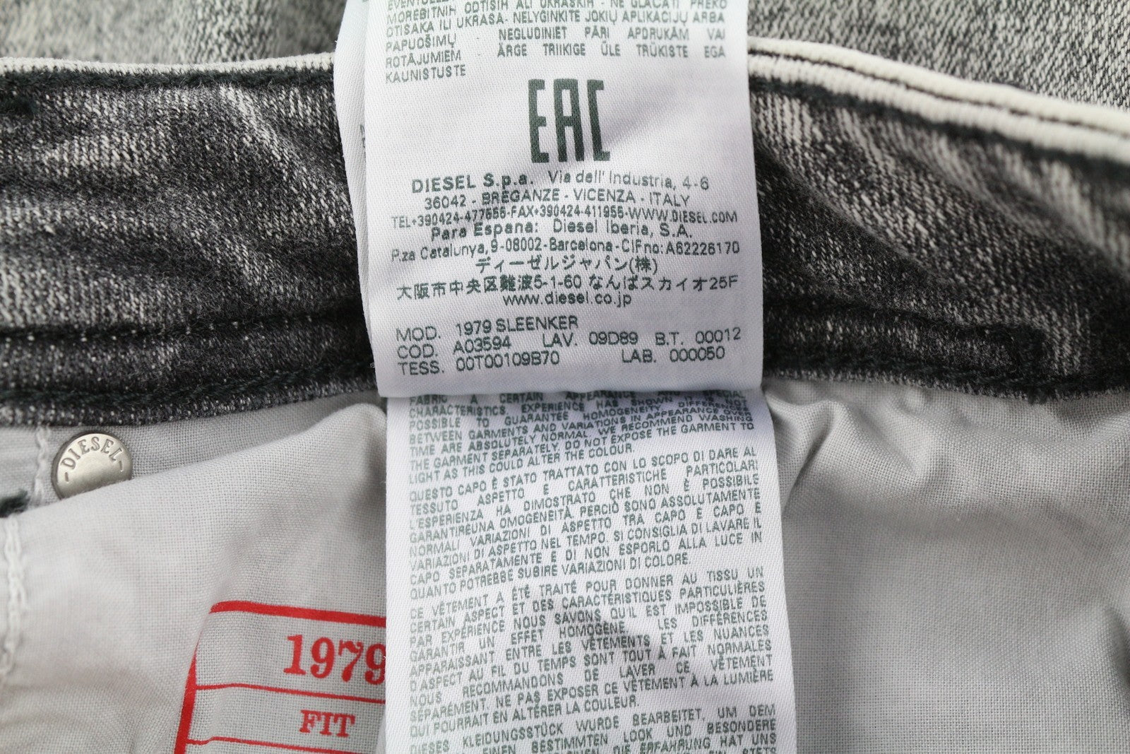 DIESEL 1979 Sleenker 09D89 Men's Jeans W38/L32 Skinny Low Waist Stretch RRP195