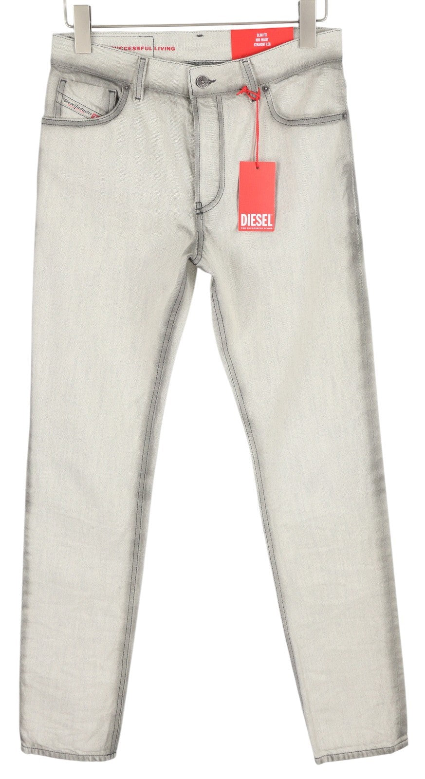 DIESEL 1995 09C86 Men's Jeans W29/L32 Light Denim Slim Straight Mid RRP195