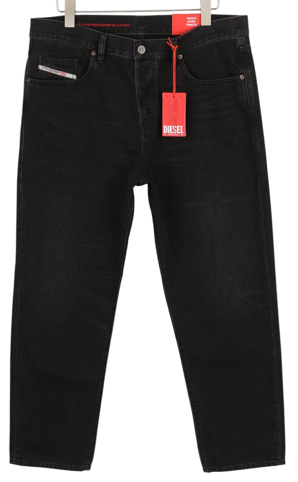 DIESEL 2020 D-Viker 09B88 Men's Jeans W32/L32 Washed Black Straight RRP175