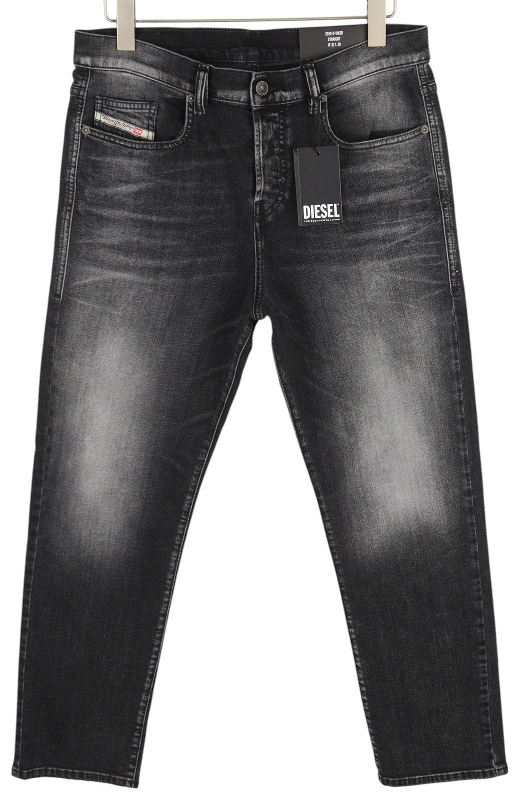 DIESEL 2020 D-Viker R9K28 Men's Jeans W32/L30 Black Washed Straight RRP250