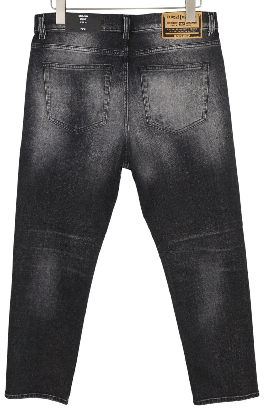 DIESEL 2020 D-Viker R9K28 Men's Jeans W32/L30 Black Washed Straight RRP250