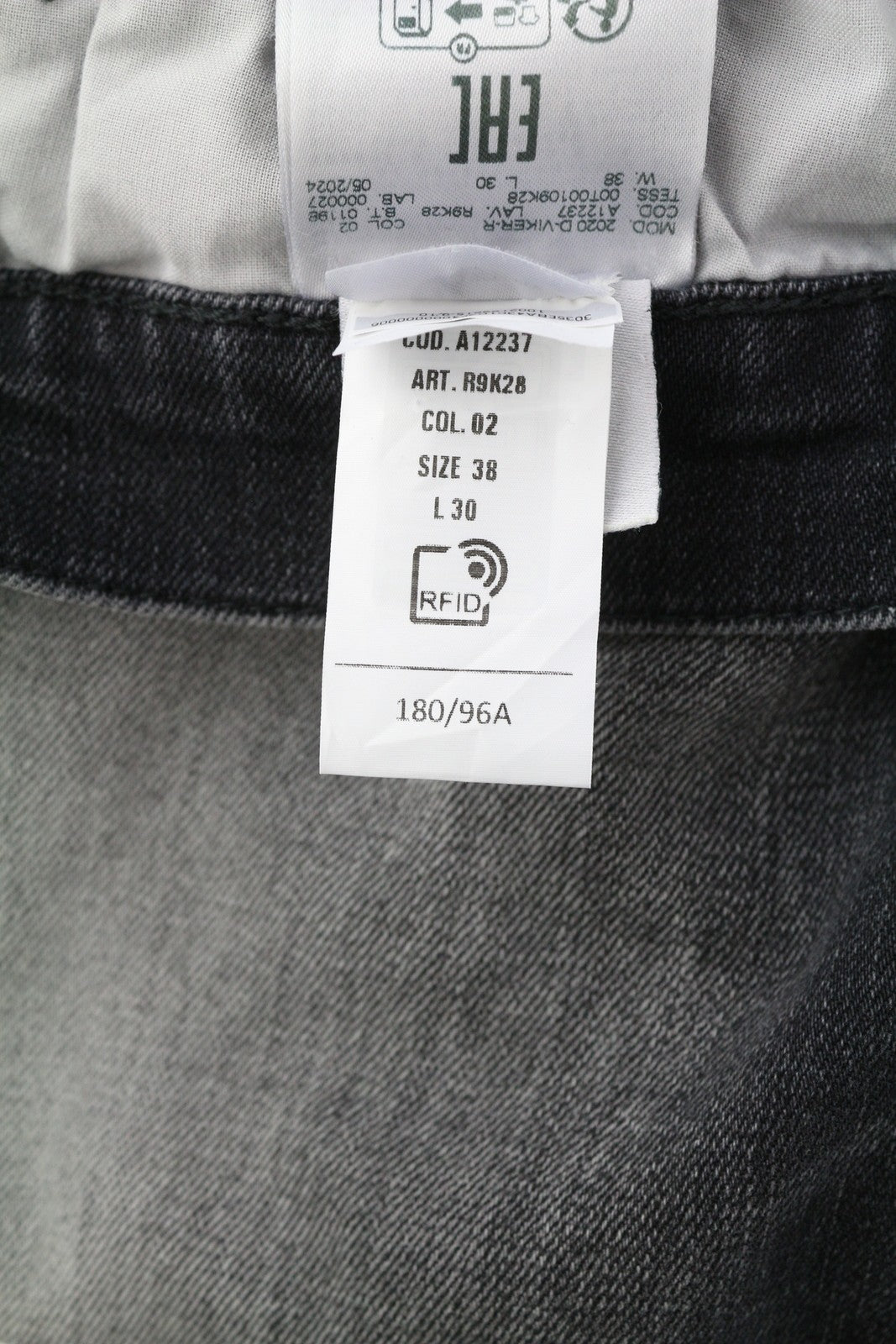 DIESEL 2020 D-Viker R9K28 Men Jeans W38/L30 Black Washed Straight Button RRP250