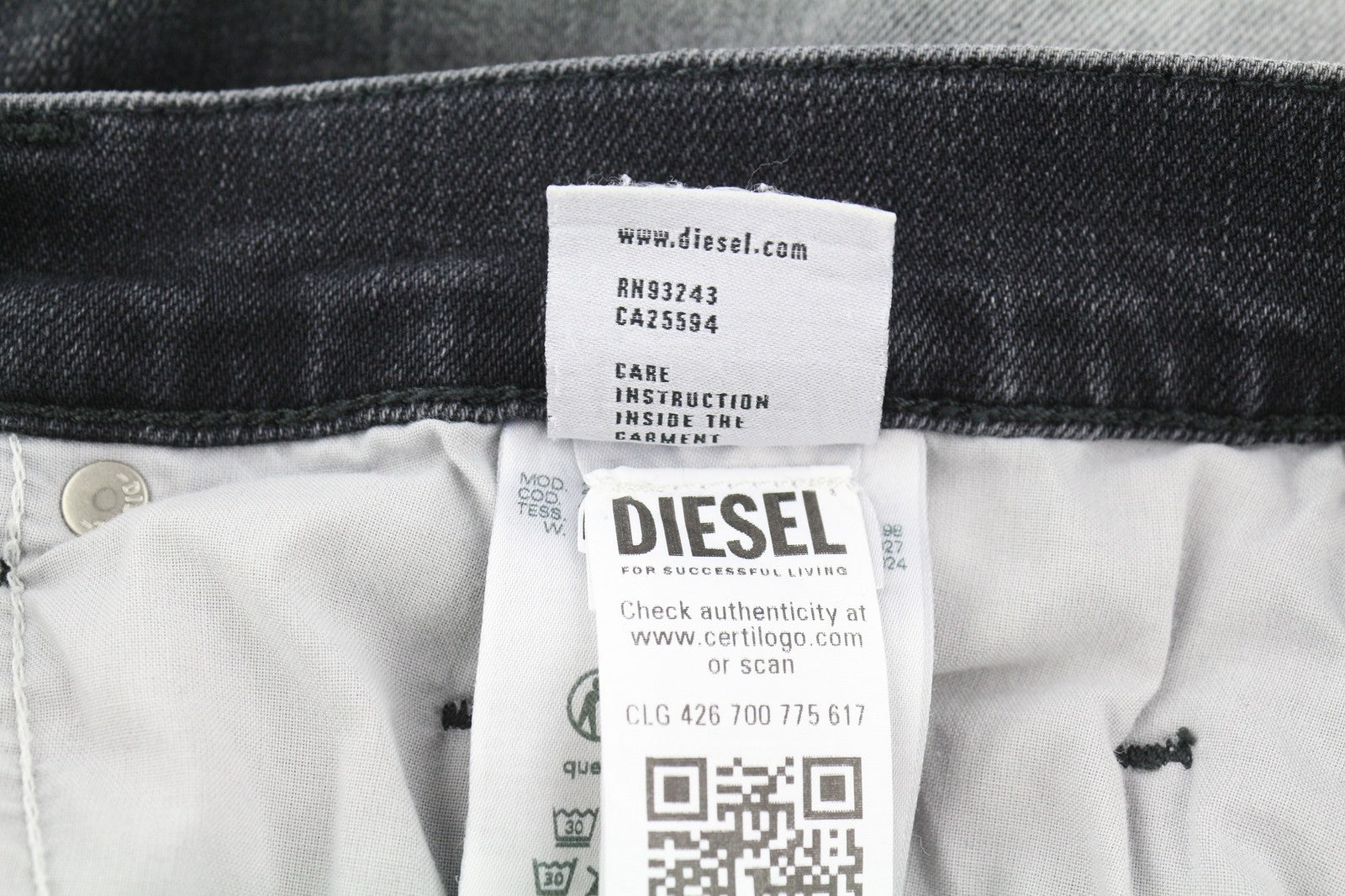 DIESEL 2020 D-Viker R9K28 Men Jeans W38/L30 Black Washed Straight Button RRP250