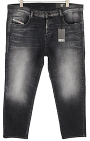 DIESEL 2020 D-Viker R9K28 Men Jeans W40/L30 Washed Black Straight Button RRP250